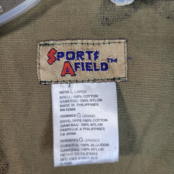 Mens Sports Afield Camo hunting Vest Shell Hoder and Game Pocket Size Large - Picture 7 of 11